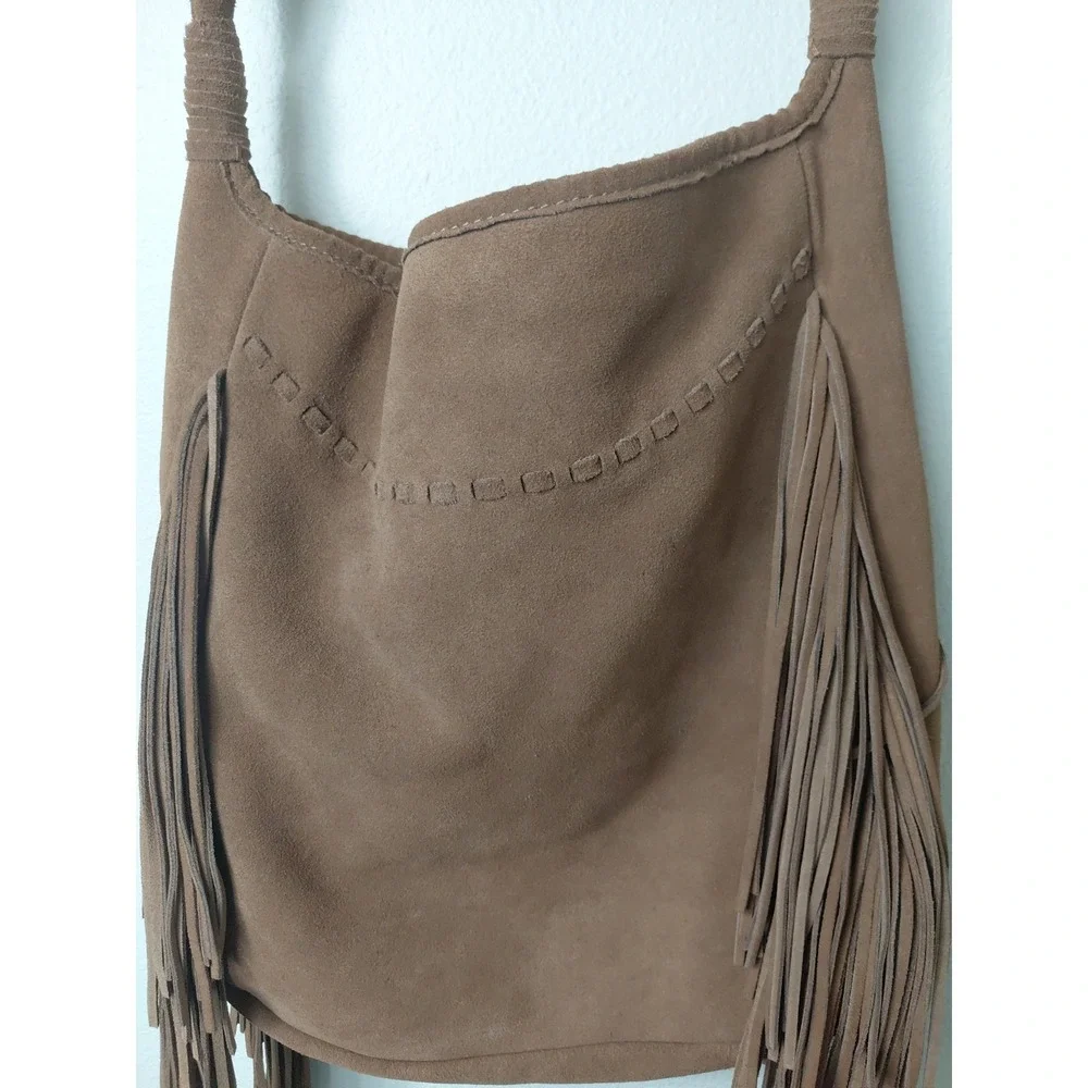 Margot Guanine Leather Crossbody Bag Brown Bill Tassel Boho Y2k LagenLook‎